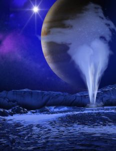 identification panaches europe geysers lune jupiter vue artiste