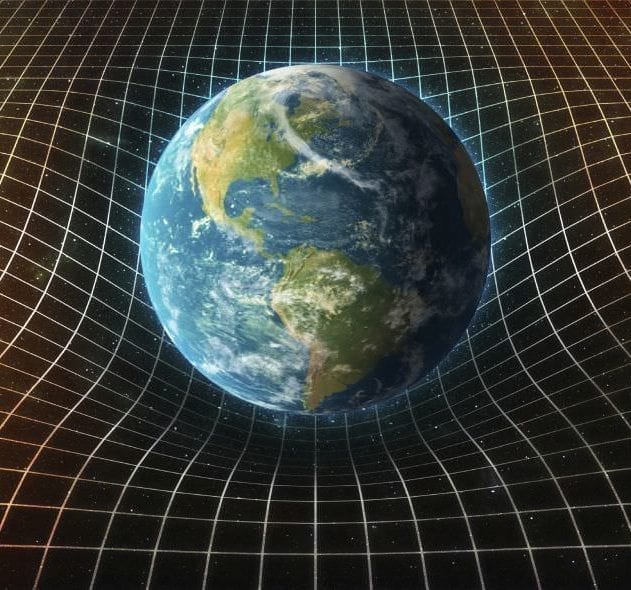 courbure espace temps terre relativité einstein
