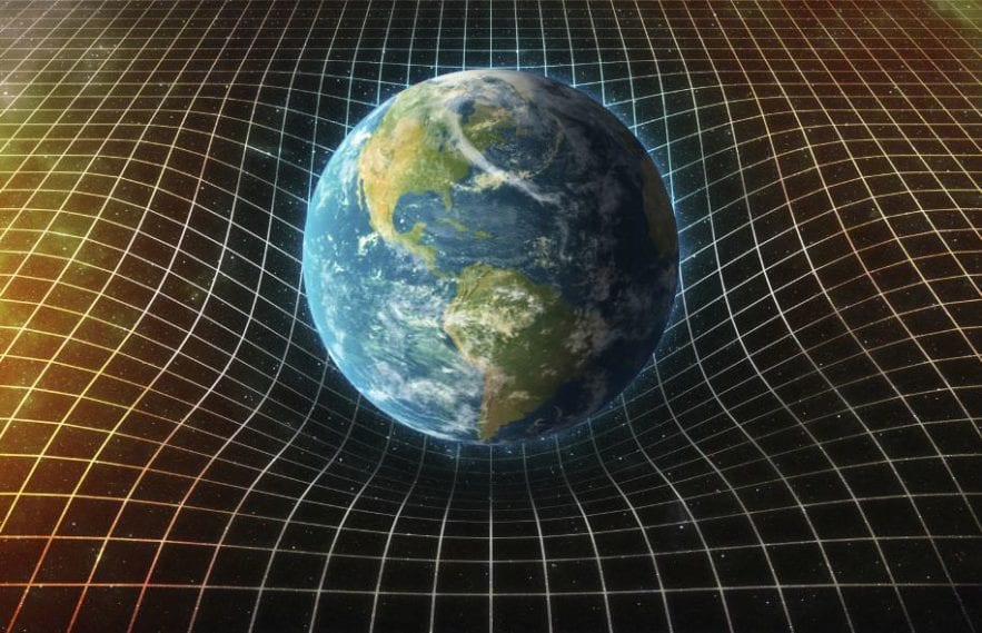 courbure espace temps terre relativité einstein