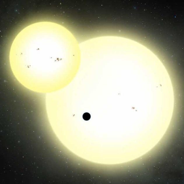 kepler 1647 b vue artiste artistique découverte kepler planète circumbinaire deux soleils