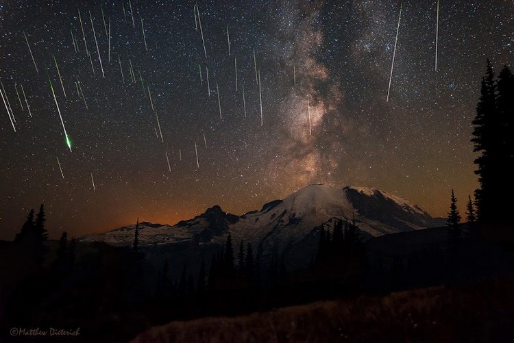 pluie météores ciel août météorites perséides persée constellation étoiles filantes
