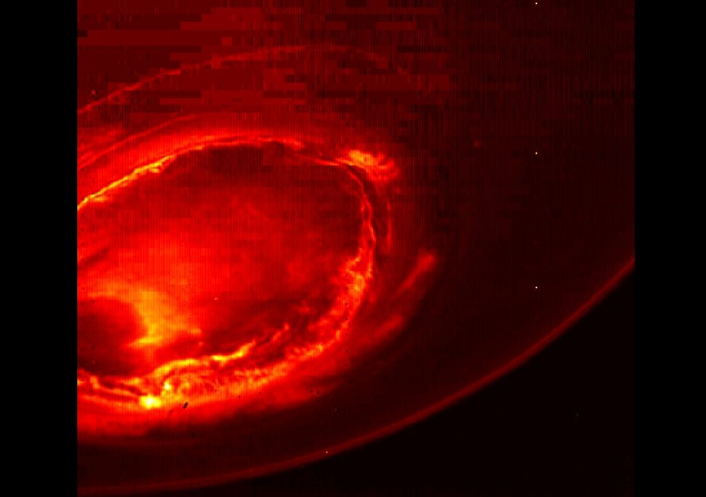 Pôle sud Jupiter Juno nasa infrarouge