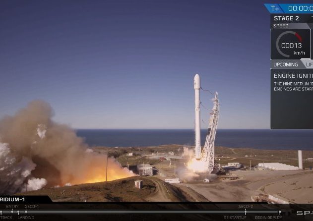 Falcon 9 de SpaceX lancement récupération dix satellites iridim orbite