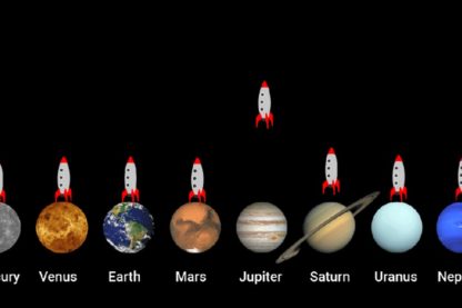 animation vitesse fusée planète gravitation gravité attraction terrestre terre jupiter