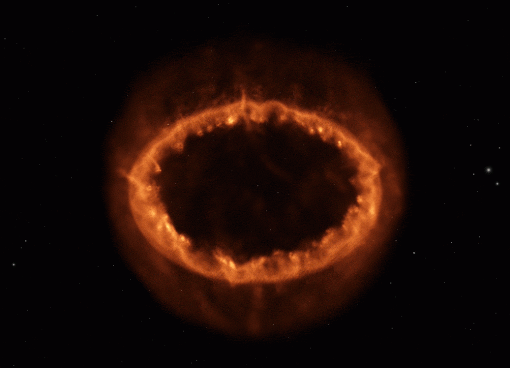 anneaux de feu radioactifs supernovae explosion géante bleue étoile gaz poussière
