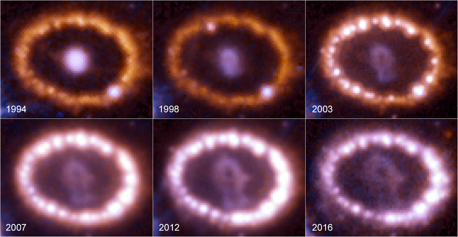 anneaux de feu radioactifs supernovae explosion géante bleue étoile