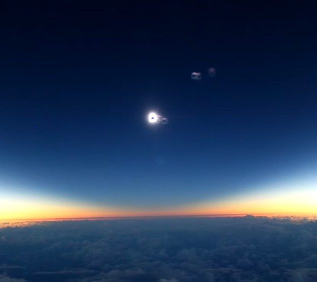 eclipse solaire totale depuis 30km altitude