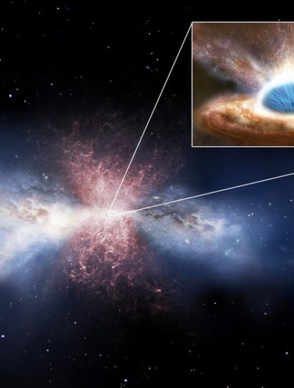 trou noir vents matière jet galaxie étoiles