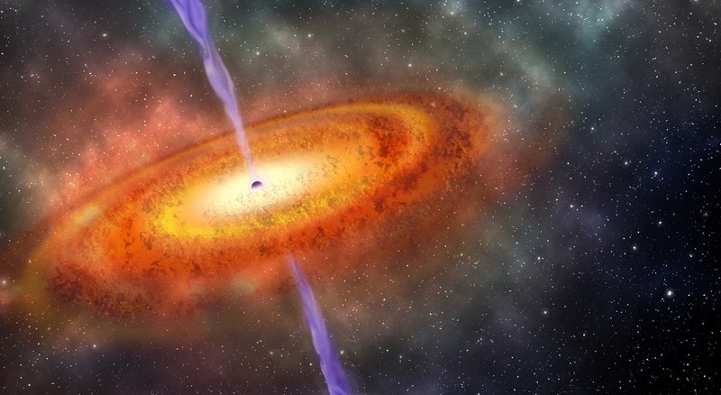 trou noir supermassif quasar lumière 800 masses solaires