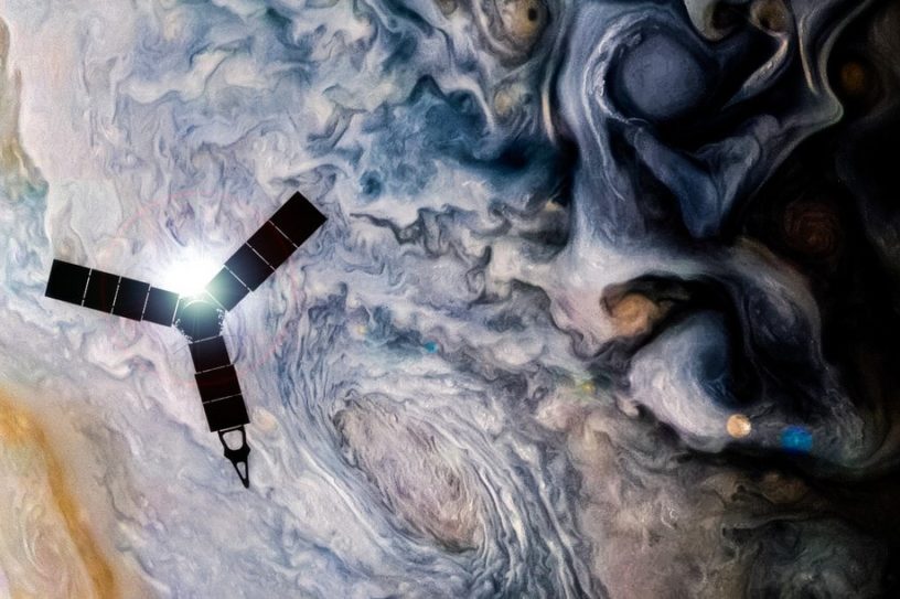 sonde vaisseau spatial nasa juno jupiter nuages gaz