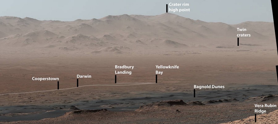 cratere nasa rover curiosity mars