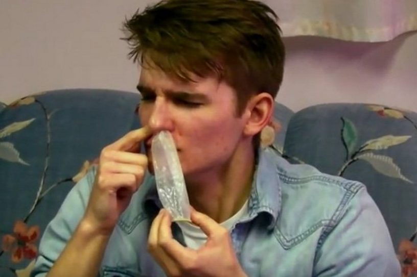 aspirer inspirer sniffer préservatif nez challenge défi