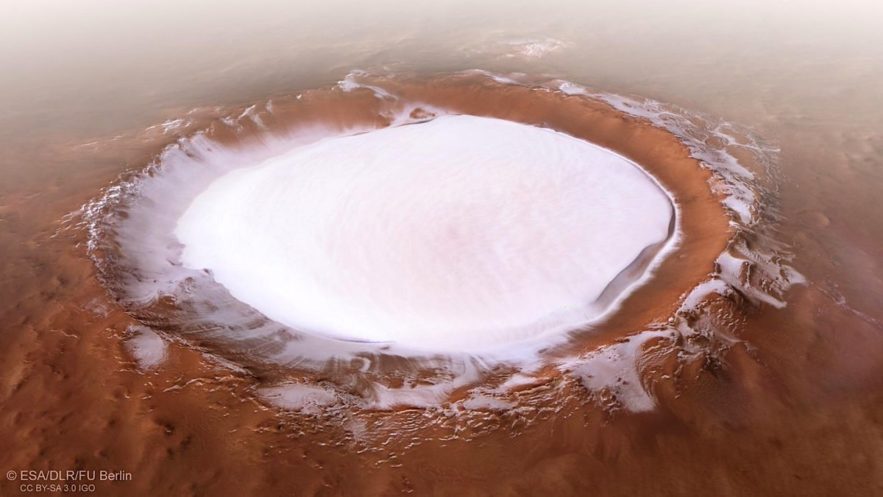 cratere glace korolev mars express