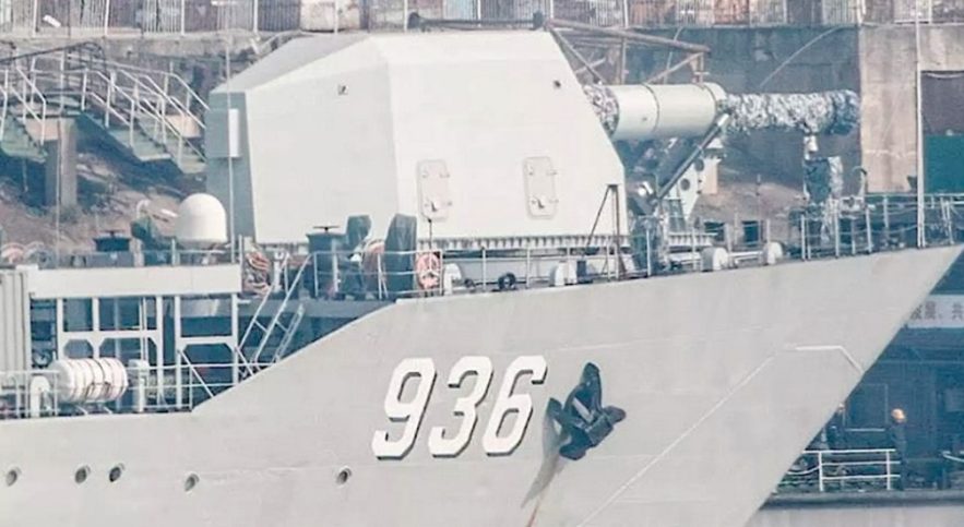 navire guerre chinois chine railgun canon monte bateau flotte navale canon electrique puissance electromagnetique