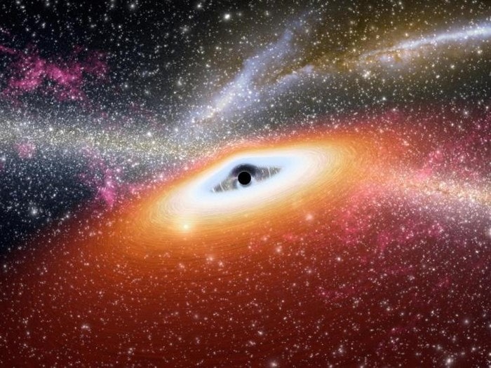 trou noir supermassif gargantuesque accretion disque gaz emission