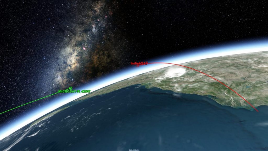 simulation debris mission shakti destruction satellite