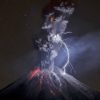 volcan eruption orage