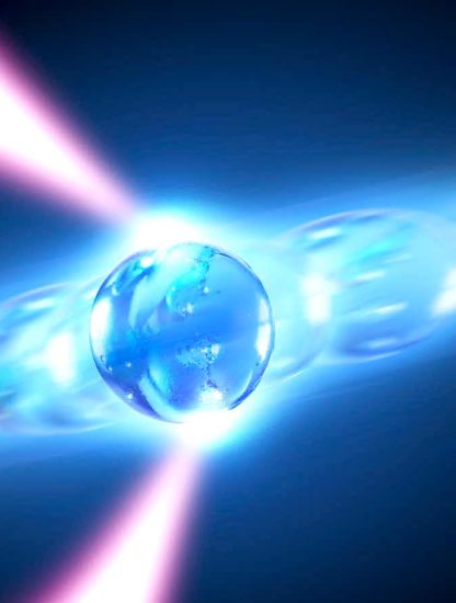 vue artiste laser phonons levitation particule