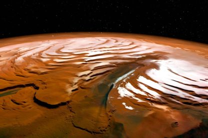 vue perspective calotte polaire nord Mars