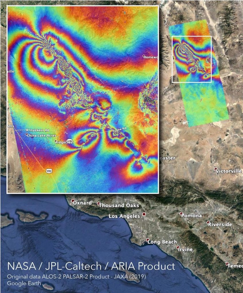 carte difference avant apres seismes californie
