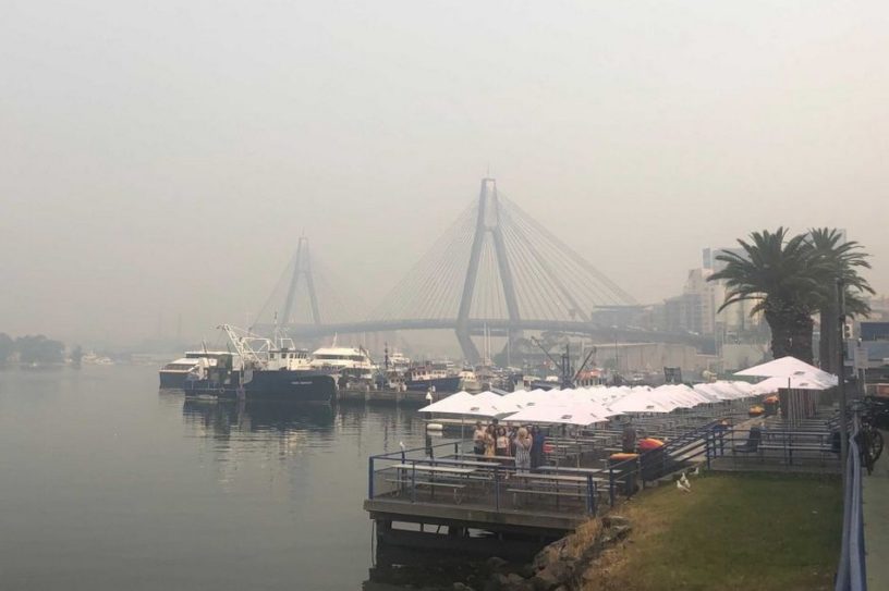 feu incendie pollution australie sydney danger air toxique