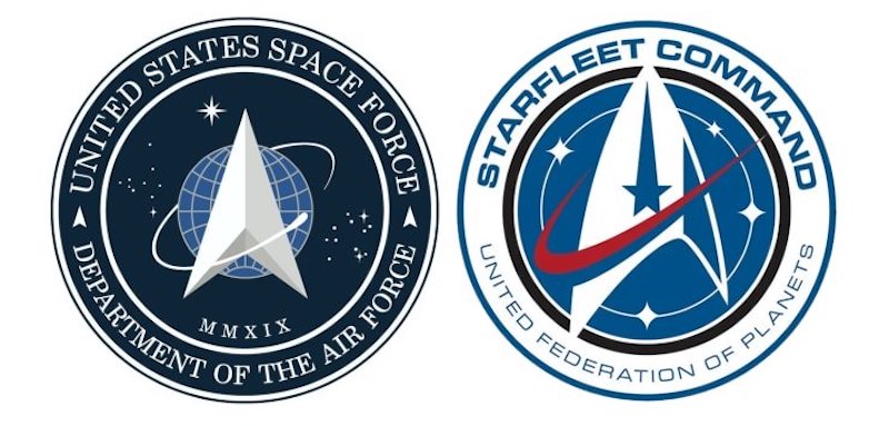united states space force vs starfleet logo star trek ressemblance