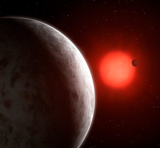 vue artiste exoplanètes Gliese 887