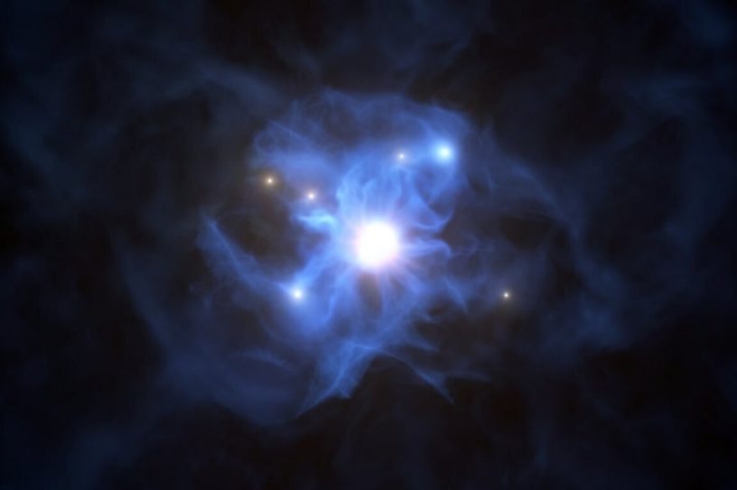 VLT détecte six galaxies toile cosmique trou noir supermassif couv