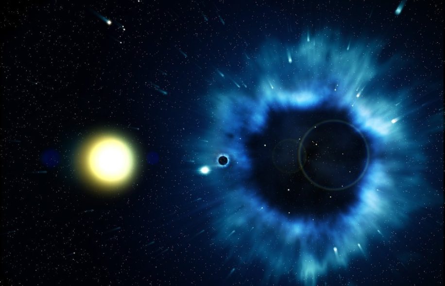 astrophysiciens detectent trou noir supermassif deplacant grande vitesse