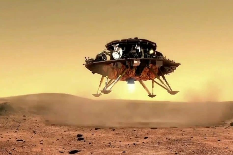 rover chinois zhurong pose avec succes mars