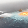 fuite pipeline sous-marin provoque gigantesque incendie golfe mexique