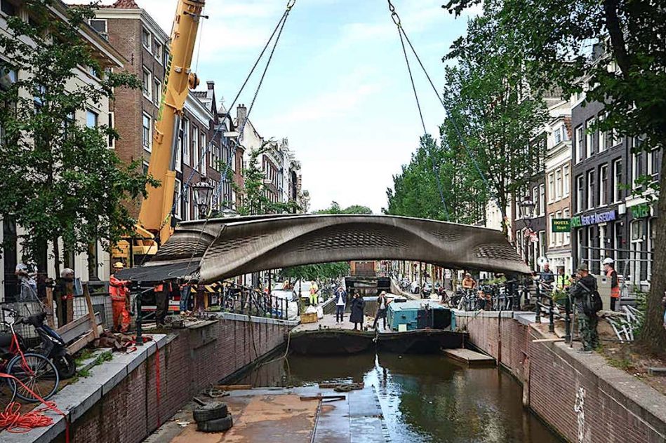 inauguration premier pont acier imprime 3d au monde amsterdam