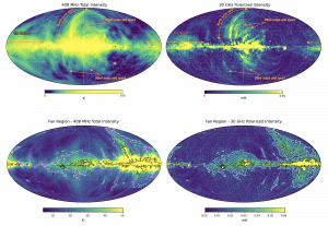 carte electromagnetique eperon polaire region eventail galaxie