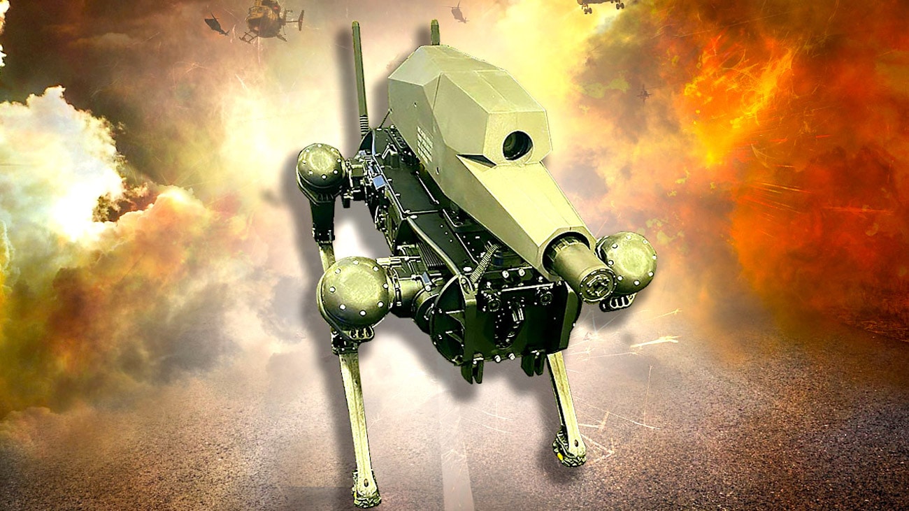 experts choques par nouveau robot militaire avec fusil precision couv