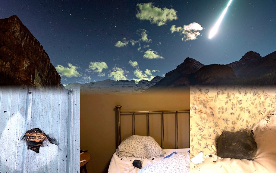 femme failli etre tuee par meteorite ecrasee sur son lit