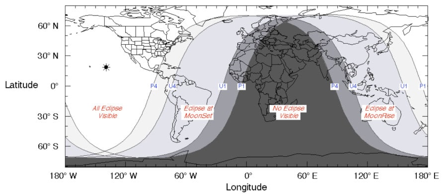 carte visibilité éclipse novembre 2021