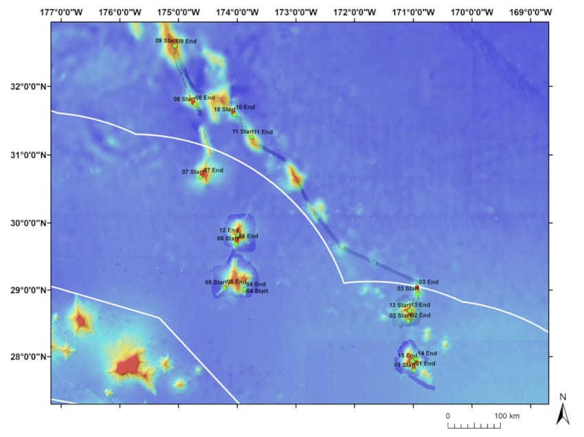 cartographie chaine monts sous-marins