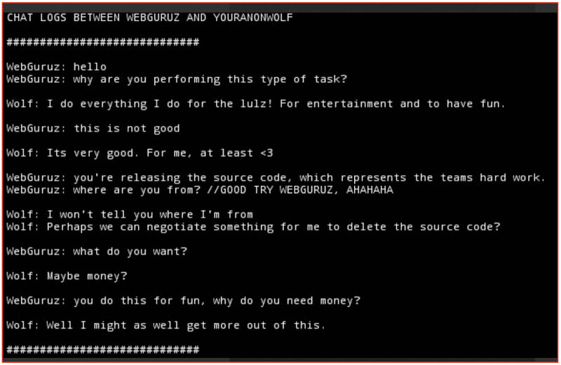 conversation youranonwolf hacker