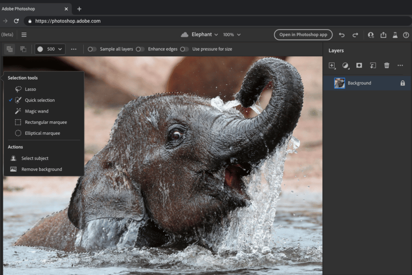 version web photoshop accessible gratuitement