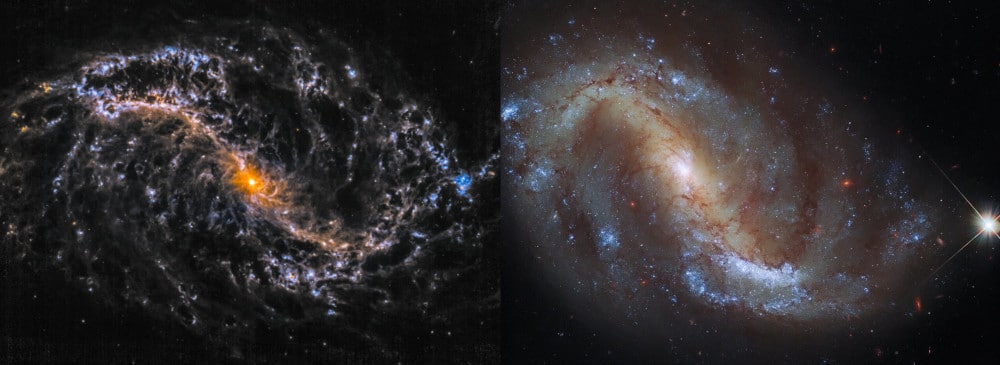 galaxie NGC7496 james webb hubble