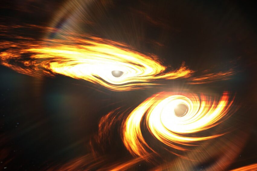 collision inedite trous noirs précession théorie relativite einstein couv