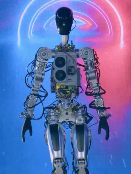 démonstration robot humanoïde Tesla