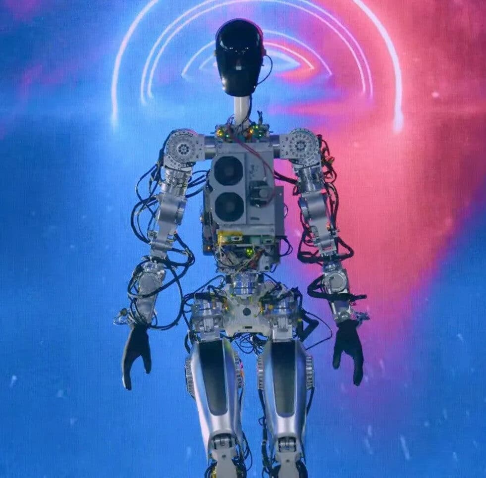 démonstration robot humanoïde Tesla