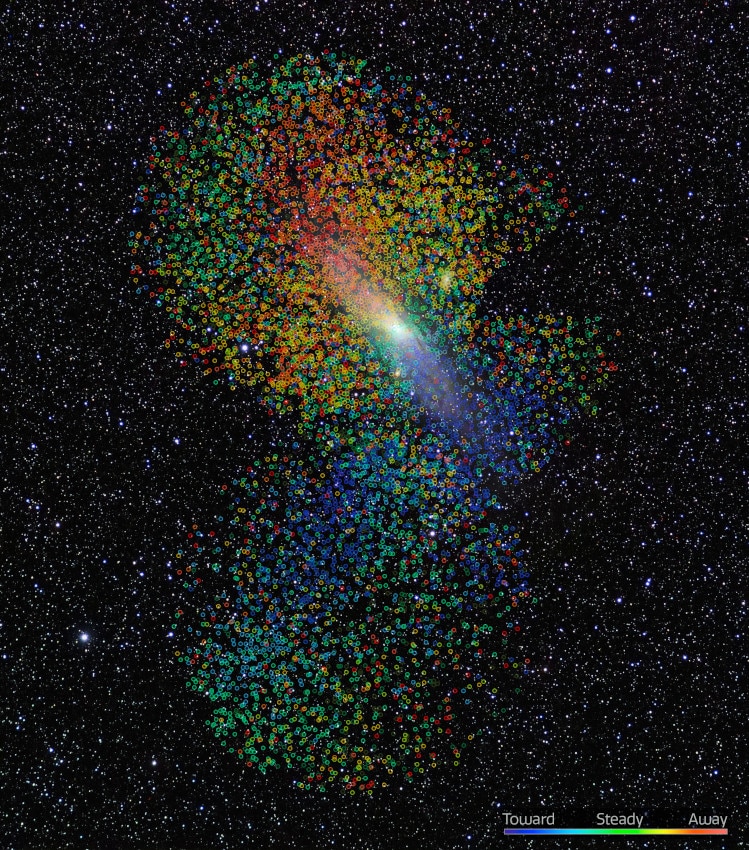 cartographie étoiles galaxie Andromède