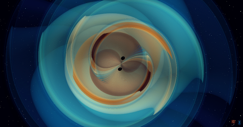 extrait simulation fusion trou noir