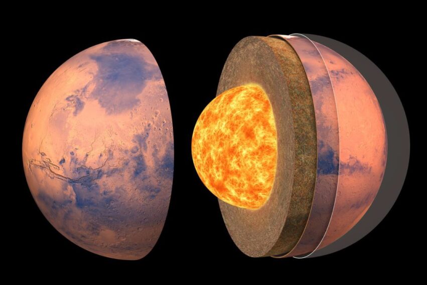 epaisseur croute mars chaleur radioactive couv