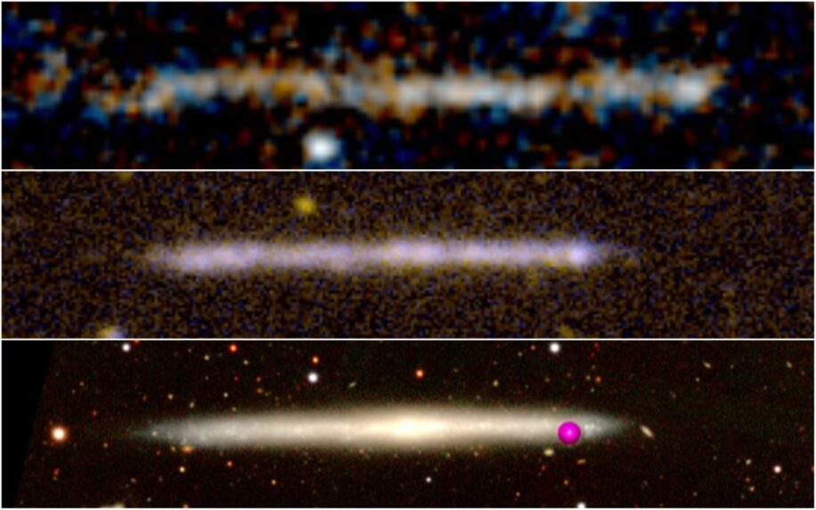 trou noir en fuite galaxie plate tranche