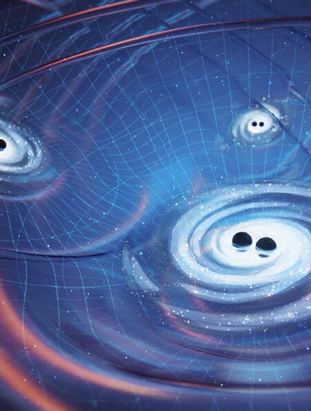 fond ondes gravitationnelles explications trous noirs matiere noire couv