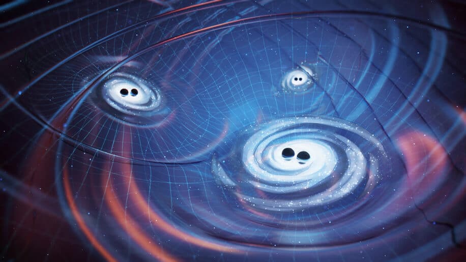 fond ondes gravitationnelles explications trous noirs matiere noire couv