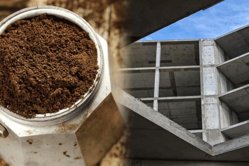 biocharbon dechet cafe beton